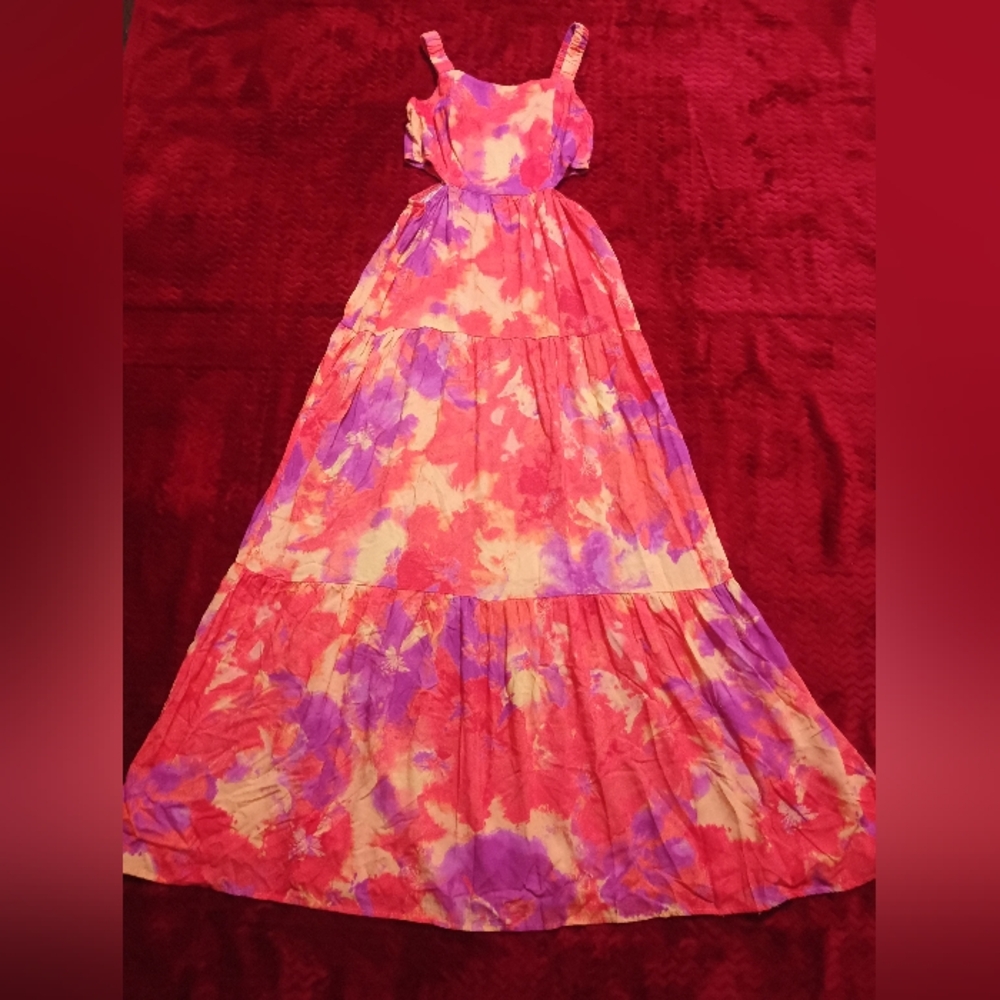 SO Women's Maxi Dress in Red and Purple